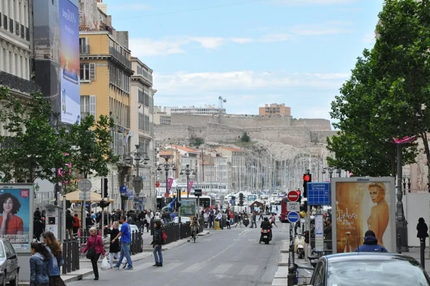 Marseille (France), Canebière and Fort Saint-Nicolas