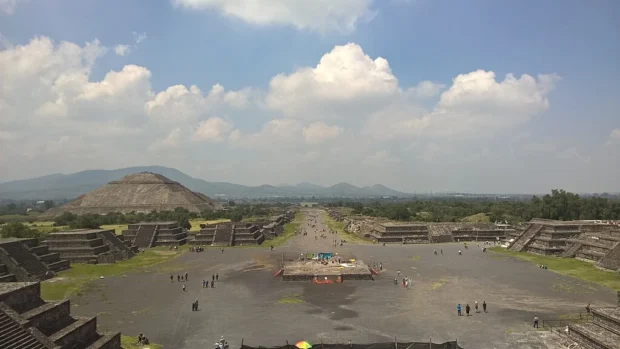 Mexico City, Mexico, Avenue Of The Dead Teotihuacan Avenue of the Dead at Teotihuacan, view from Pirámide de la Luna 20150720 12 10 55