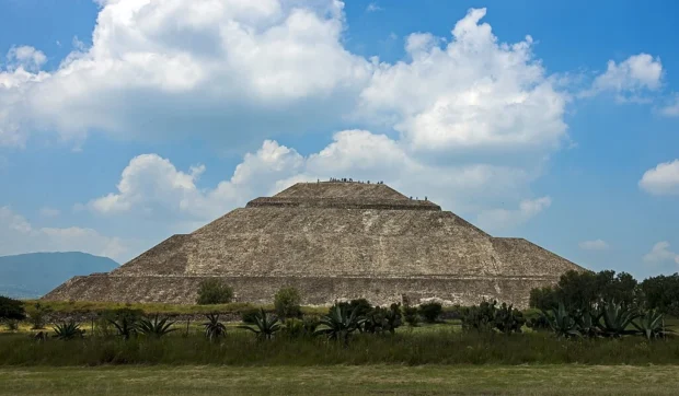 Mexico City, Mexico, Pyramid Of The Sun Teotihuacan Pyramid of the Sun, Teotihuacan, from path to parking lot