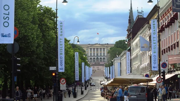 Karl Johans gate, Oslo - Royal Palace, Oslo - perspective