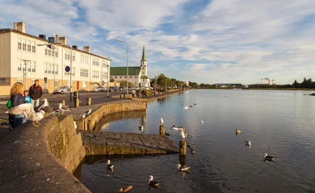 Lago Tjörnin, Reikiavik, Distrito de la Capital, Islandia, 2014-08-13, DD 087