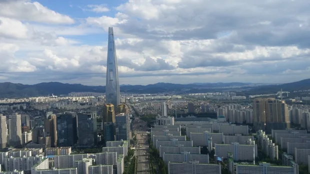 Helicopter view of Seoul