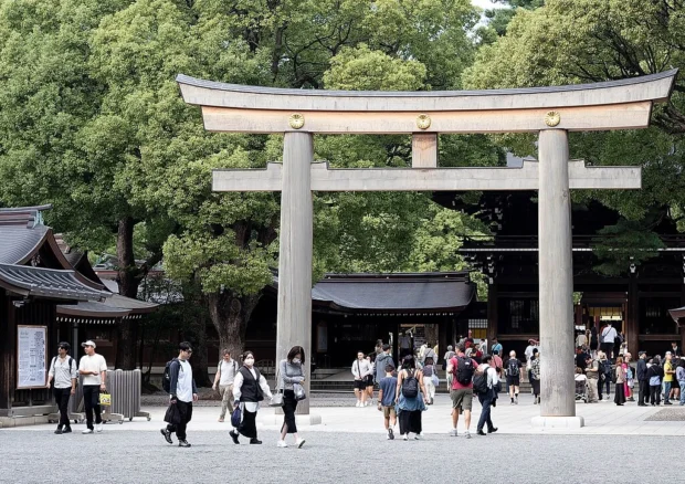 Tokyo, Japan, Meiji Shrine Torii Gate Meiji torii gate