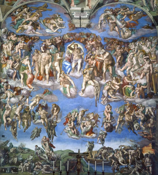 The Last Judgment (Fresco, Sistine Chapel Altar Wall) title QS:P1476,en:"The Last Judgment (Fresco, Sistine Chapel Altar Wall) "label QS:Len,"The Last Judgment (Fresco, Sistine Chapel Altar Wall) "label QS:Les,"El Juicio Final"label QS:Lyue,"末日審判 (畫)"label QS:Lam,"የፍርድ ቀን"label QS:Lca,"Judici Final de la capella Sixtina"label QS:Lde,"Das Jüngste Gericht"label QS:Lbe,"Страшны суд, Мікеланджэла"label QS:Lfa,"قضاوت نهایی (میکل آنژ)"label QS:Lzh,"最后的审判"label QS:Lda,"Den dommedag"label QS:Lka,"განკითხვის დღე"label QS:Lja,"最後の審判"label QS:Lsk,"Posledný súd"label QS:Lhe,"יום הדין האחרון"label QS:Lla,"Extremum Iudicium"label QS:Lio,"La Lasta Judiko"label QS:Lfi,"Viimeinen tuomio"label QS:Lhyw,"Վերջին դատաստանը"label QS:Leo,"La Lasta Juĝo"label QS:Lta,"கடைசித் தீர்ப்பு"label QS:Lit,"Giudizio universale"label QS:Lko,"최후의 심판"label QS:Lfr,"Le Jugement dernier"label QS:Lcs,"Poslední soud"label QS:Lbg,"Страшният съд"label QS:Lcy,"Y Farn Olaf"label QS:Laz,"Qiyamət günü"label QS:Lga,"An Breithiúnas Deireanach"label QS:Ltr,"The Last Judgment"label QS:Lpt,"Juízo Final"label QS:Lvi,"Sự phán xét cuối cùng"label QS:Lmt,"Il-Ġudizzju Universali"label QS:Llv,"Pastarā tiesa (Mikelandželo)"label QS:Lsu,"Viimeinen tuomio"label QS:Llt,"Paskutinis teismas"label QS:Lsl,"Poslednja sodba"label QS:Lmk,"Страшниот суд"label QS:Lhy,"Ահեղ դատաստան"label QS:Lth,"การตัดสินครั้งสุดท้าย"label QS:Lid,"Pengadilan Terakhir"label QS:Lpl,"Sąd Ostateczny"label QS:Lnb,"Dommedag"label QS:Lnl,"Het laatste oordeel"label QS:Lsv,"Yttersta domen"label QS:Lpa,"ਅੰਤਮ ਨਿਆਂ"label QS:Lru,"Страшный суд"label QS:Luk,"Страшний суд"label QS:Lgl,"Xuízo Final"label QS:Lar,"الحساب الأخير"label QS:Lwuu,"最后个审判 (壁画)"